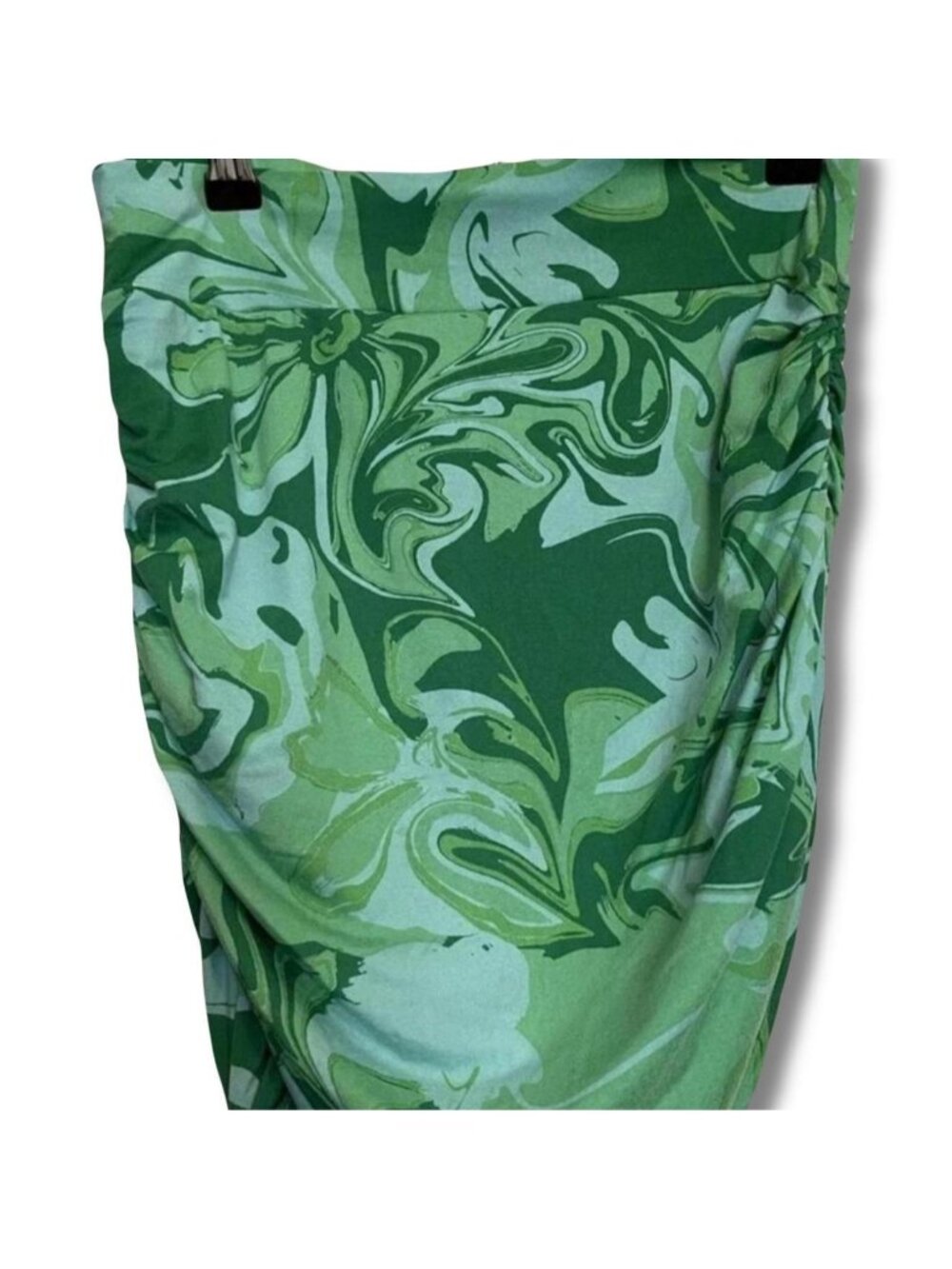 Green swirl free people ruched skirt in a size XS...